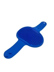 1pc Solid Color Pet Bath Brush For Dog And Cat For Shower - Blue - View 2