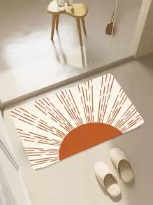 1入組太陽圖案防滑沐浴現代線太陽印花滌綸馬桶墊 - 彩色 - 查看 1