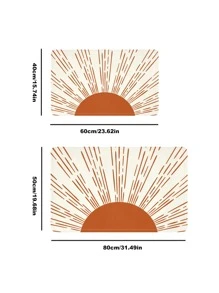 1入組太陽圖案防滑沐浴現代線太陽印花滌綸馬桶墊 - 彩色 - 查看 2