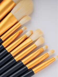 Set de 12 brochas de maquillaje, set de brochas, kit de brochas de maquillaje, set de brochas de maquillaje, set de maquillaje completo, set de brochas de maquillaje, kit de maquillaje completo, set de brochas, set de brochas de maquillaje, set de regalo de maquillaje, set - Azul Marino - Ver 2