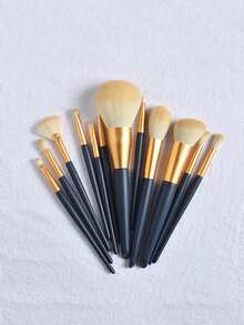 Set de 12 brochas de maquillaje, set de brochas, kit de brochas de maquillaje, set de brochas de maquillaje, set de maquillaje completo, set de brochas de maquillaje, kit de maquillaje completo, set de brochas, set de brochas de maquillaje, set de regalo de maquillaje, set - Azul Marino - Ver 3