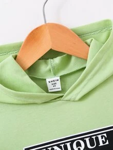 Toddler Boys Letter Graphic Hooded Tee & Shorts - Green - View 7