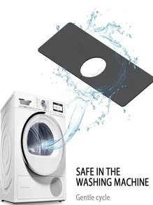 Almohadilla absorbente de grifo unicolor de 1 pieza, alfombrilla de secado de platos de agua absorbente moderna para el hogar - Negro - Ver 7