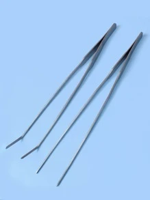 Bộ 2 nhíp bằng thép không gỉ, thẳng và cong, dùng cho cây thủy sinh hoặc cảnh quan bể cá - Nhiều màu - Xem 1