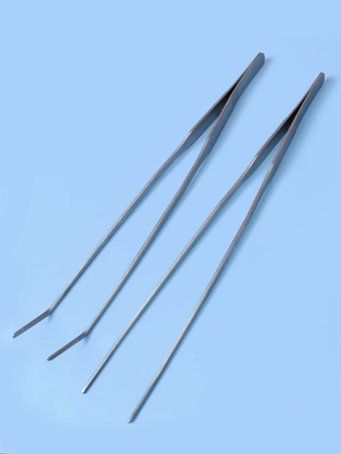 Bộ 2 nhíp bằng thép không gỉ, thẳng và cong, dùng cho cây thủy sinh hoặc cảnh quan bể cá - Nhiều màu - Xem 1