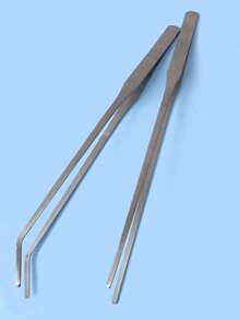 Bộ 2 nhíp bằng thép không gỉ, thẳng và cong, dùng cho cây thủy sinh hoặc cảnh quan bể cá - Nhiều màu - Xem 3