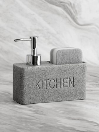 1 件字母图案乳液分配器，现代字母细节乳液瓶带海绵，适用于厨房家居浴室装饰秋季装饰返校