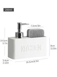 1 件字母图案乳液分配器，现代字母细节乳液瓶带海绵，适用于厨房家居浴室装饰秋季装饰返校 - 白色 - 查看 3