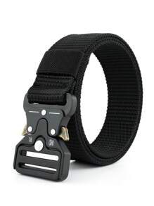 1入組男士插扣休閒皮帶適用於日常生活 - 黑色 - 查看 1