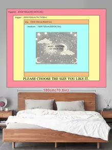 1 tấm thảm in hình mặt trời và mặt trăng, chăn treo in hình thiên hà hiện đại dùng để trang trí nhà cửa, cờ cho phòng, trang trí phòng, thảm trang trí, trang trí tường, nghệ thuật treo tường, đồ dùng trong phòng, cờ cho phòng, thảm trang trí, thảm treo tường - Nhiều màu - Xem 3