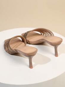 女士水钻绑带性感高跟露趾凉鞋