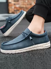 Sporty Outdoor Boat Shoes For Men, Lace-up Front Loafers - Blue - View 1