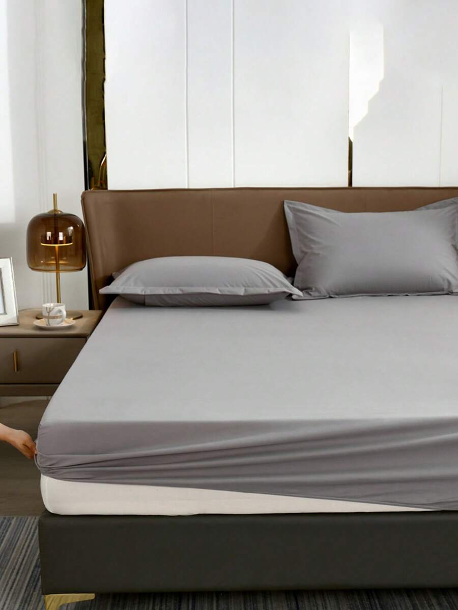 3 Màu Xám Bộ Ga Với 1 Tờ, 2 Vỏ Gối Mà Không Cần Chất Độn, Polyester Có Thể Giặt Được Bộ Ga Mềm Cho Phòng Ngủ - Xám - Xem 1