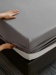3 Màu Xám Bộ Ga Với 1 Tờ, 2 Vỏ Gối Mà Không Cần Chất Độn, Polyester Có Thể Giặt Được Bộ Ga Mềm Cho Phòng Ngủ - Xám - Xem 4
