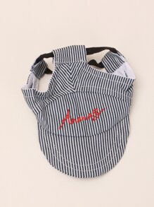 1pc Striped Print Pet Hat For Dog For Outdoor - Multicolor - View 2