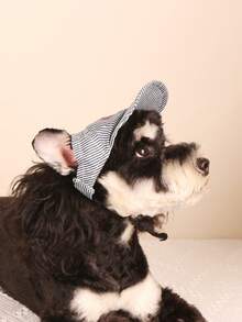 1pc Striped Print Pet Hat For Dog For Outdoor - Multicolor - View 4