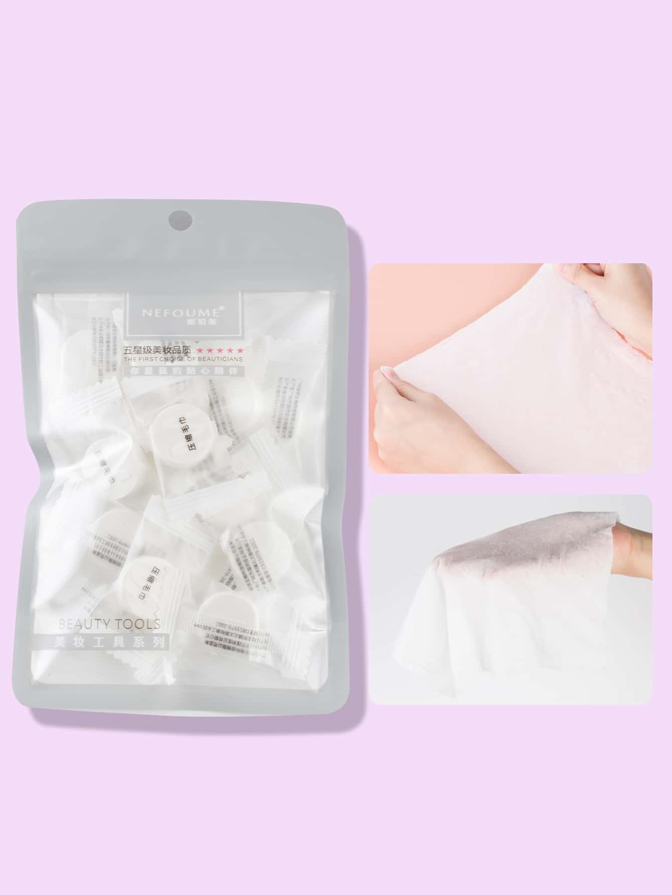 NEFOUME 20pcs Portable Disposable Face Towels, 22*22cm, Reusable Dry Or Wet Wipes, Suitable For Baby Or Dogs, Camping, Travel, Hiking, Household Cleaning Or Beauty Care - White - View 1