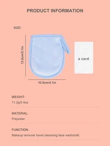 1pc Glove Design Makeup Removal Towel - Blue - View 4