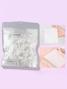 NEFOUME 50 paños de lavado de cara desechables puros portátiles, toallas secas y húmedas reutilizables, adecuados para bebés o perros, toallitas húmedas para acampar, viajes, senderismo, belleza en casa. Tamaño: Aprox. 22*22cm - Blanco - Ver 1