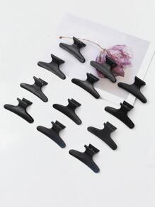 1pack Butterfly & Duckbill Shaped Sectioning Hair Clips - Black - View 1