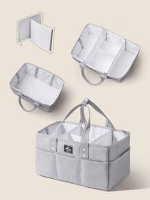 Sunveno Baby Diaper Caddy Organizer Portable Holder Bag For Changing Table & Nursery - Grey - View 3