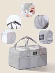 Sunveno Baby Diaper Caddy Organizer Portable Holder Bag For Changing Table & Nursery - Grey - View 7