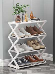 WHICHLIFE 1pc Multi-layer Shoe Storage Rack, Simple White Multi-layer Shoes Storage Holder For Household - White - View 1