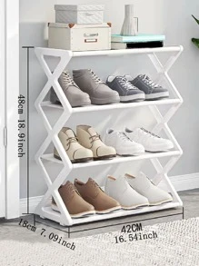 WHICHLIFE 1pc Multi-layer Shoe Storage Rack, Simple White Multi-layer Shoes Storage Holder For Household - White - View 2
