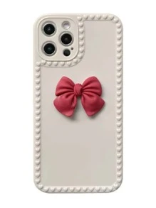 Vỏ điện thoại trang trí nơ thắt - trắng - Xem 2