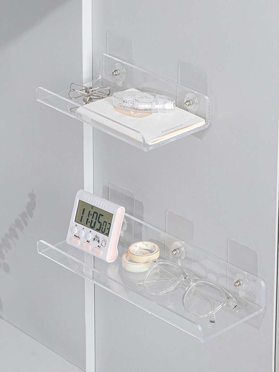 1 Rõ Ràng Treo Tường Giá Đựng Đồ, Đơn Giản Rõ Ràng PMMA Treo Lưu Trữ Giá Đỡ Cho Hộ Gia Đình - Trong sáng - Xem 1