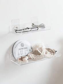 1 Rõ Ràng Treo Tường Giá Đựng Đồ, Đơn Giản Rõ Ràng PMMA Treo Lưu Trữ Giá Đỡ Cho Hộ Gia Đình - Trong sáng - Xem 2