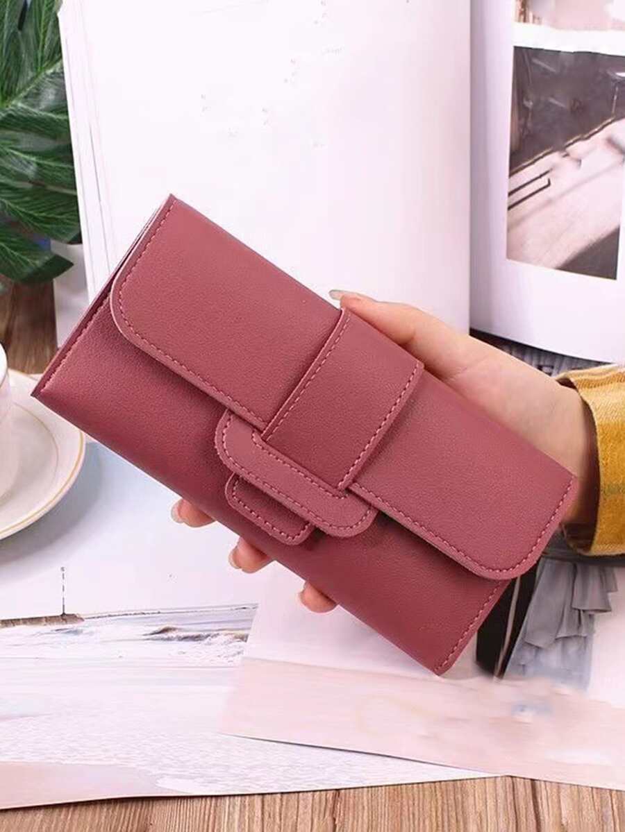 極簡長款錢包灰塵粉色 - 藕粉色 - 查看 1