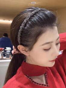 Rhinestone trang trí Headband - màu đen - Xem 1