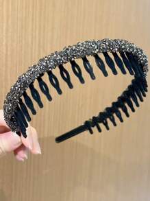 Rhinestone trang trí Headband - màu đen - Xem 2