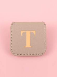 字母图案折叠化妆镜、化妆镜、袖珍小梳妆镜、客厅、卧室、浴室、家居装饰、旅行用品、婚礼、派对、生日、送给男士、妈妈、爸爸、最好的朋友、老师的礼物、新年、配饰、有趣的礼物 - 卡其色 - 查看 5