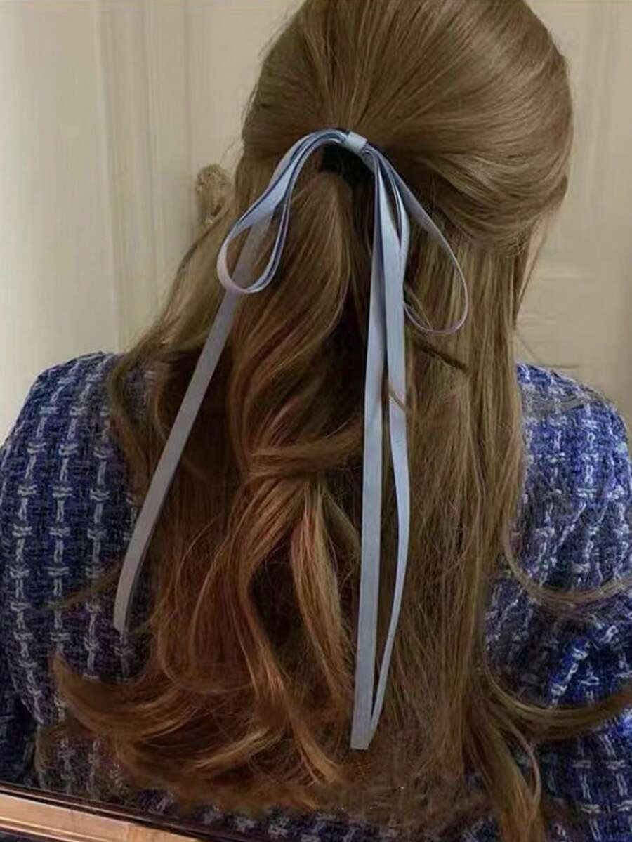 1pc Random Bow Decor Scarf Hair Tie - Multicolor - View 1