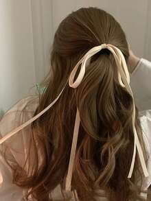 1pc Random Bow Decor Scarf Hair Tie - Multicolor - View 5