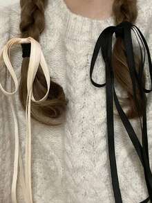 1pc Random Bow Decor Scarf Hair Tie - Multicolor - View 6