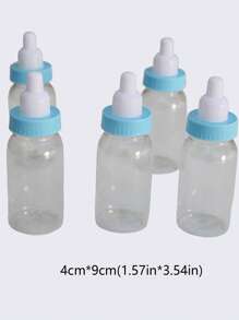 12 piezas Bote de caramelos con forma de biberón, caja de recuerdos, caja de regalo de primer cumpleaños del bebé, caja de regalo de festival, bolsas de regalo para fiestas de boda y cumpleaños, suministros para bodas y cumpleaños, decoraciones para el hogar y fiestas - Azul - Ver 6