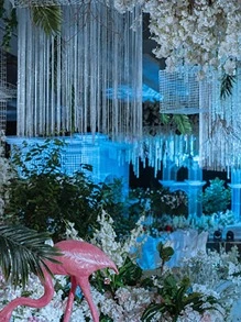 1入組素色流蘇窗簾，現代閃光細節銀色派對流蘇窗簾適合派對、假日 - 銀色 - 查看 4