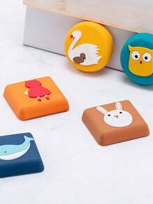 1pc PVC Door Back Pad, Cute Random Color Animal Pattern Door Anti Collision Pad For Home - Multicolor - View 2