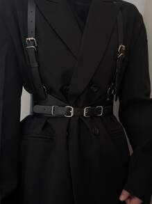 1pc Punk Women Minimalist Casual Harness Belt, For Decoration - Black - View 2