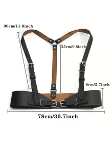 1pc Punk Women Minimalist Casual Harness Belt, For Decoration - Black - View 6