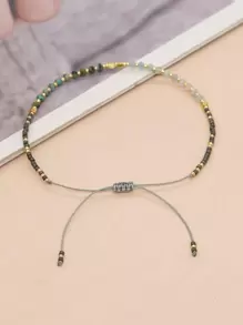 1pc Random Color Natural Stone Women's Fashionable Adjustable Bracelet - Multicolor - View 2