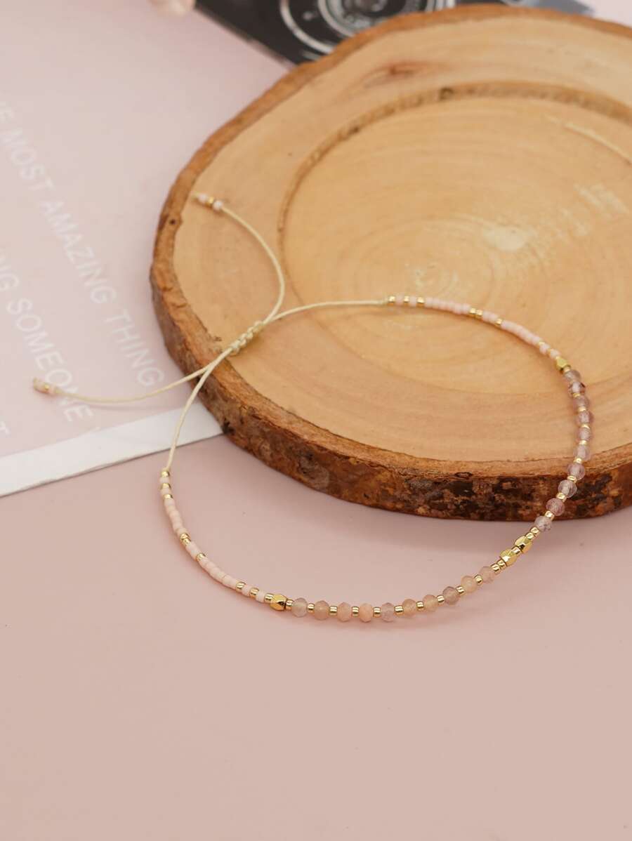 1 Vòng Tay Thời Trang & Đa Năng Có Thể Điều Chỉnh Cho Nữ Với Màu Sắc Ngẫu Nhiên Đá Tự Nhiên - Nhiều màu - Xem 1