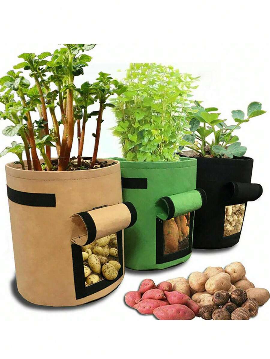 GOUN HOSE 1pc Non-woven Fabric Potato Planting Bag - Green - View 1