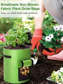 GOUN HOSE 1pc Non-woven Fabric Potato Planting Bag - Green - View 4