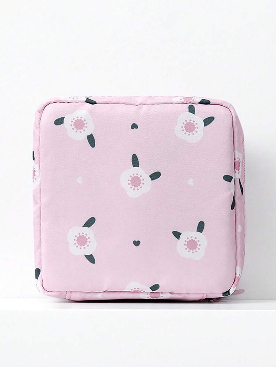 女士女孩美容化妝包收納盒化妝包收納盒女式衛生棉條衛生巾旅行用、東西包 - 粉色 - 查看 1