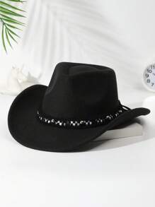 1入組女式領結牛仔軟呢帽用於裝飾