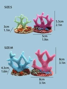 1入組珊瑚設計隨機裝飾物適用於魚缸適用於裝飾用品 - 彩色 - 查看 5